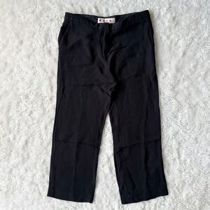 MARNI Woman Black Satin Cropped Pant SIZE42 / MEDIUM Classic Preppy Contemporary